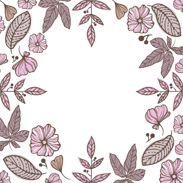 Elegant Floral Frame with Vibrant Leaves and Blooms | Jiffy Designs