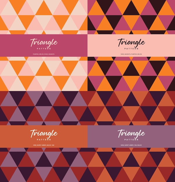 Vibrant Triangle Pattern Collection with Warm Color Tones | Jiffy Designs