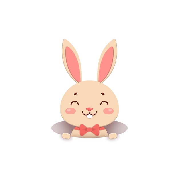 Cute Smiling Bunny Rabbit Cartoon Character Illustration | Jiffy Designs