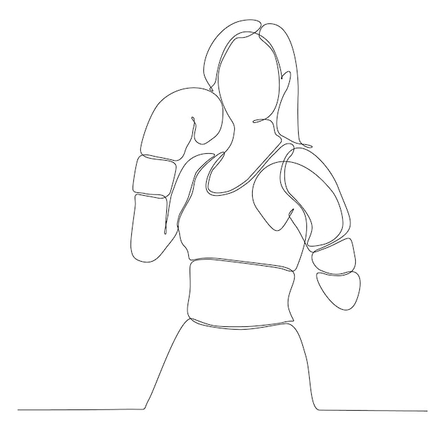 Powerful Boxer Silhouette in Continuous Line Art | Jiffy Designs