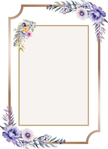 Elegant Floral Frame with Vibrant Blooms and Lush Foliage | Jiffy Designs