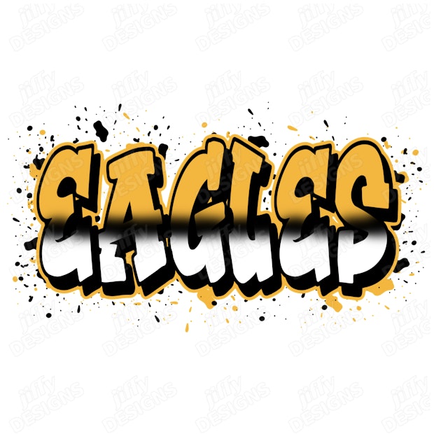 'Eagles' Bold Graffiti-Style Lettering with Dynamic Splatter Effect ...