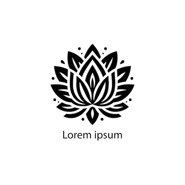 Elegant Lotus Flower Silhouette with Intricate Petals | Jiffy Designs
