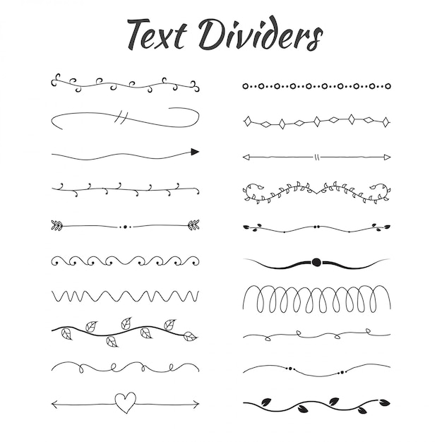 Assortment of Decorative Text Dividers and Ornamental Design Elements ...
