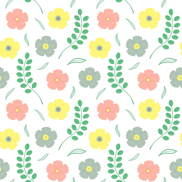 Delicate Floral Pattern with Leaves and Blooming Flowers | Jiffy Designs