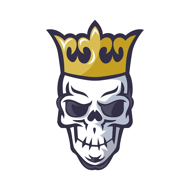 Regal Skull Emblem with Majestic Golden Crown | Jiffy Designs