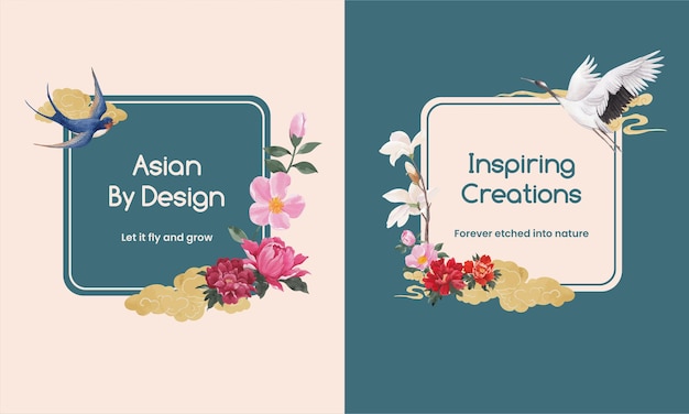 Elegant floral frames with birds and inspiring messages | Jiffy Designs