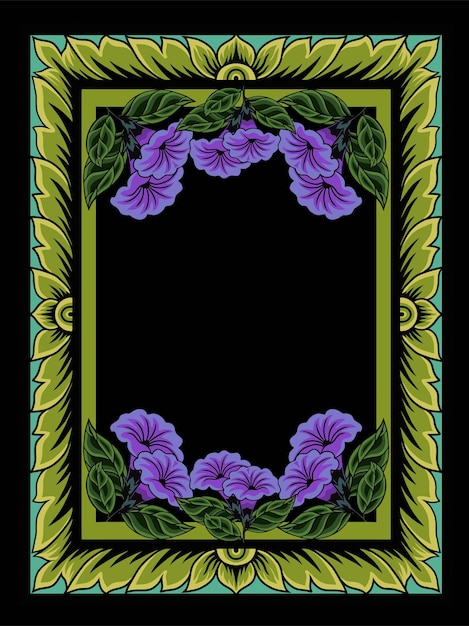 Vibrant Floral Frame with Lush Purple Blooms | Jiffy Designs
