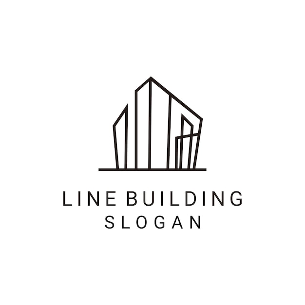 Modern Geometric Skyscraper Line Art Building Logo | Jiffy Designs