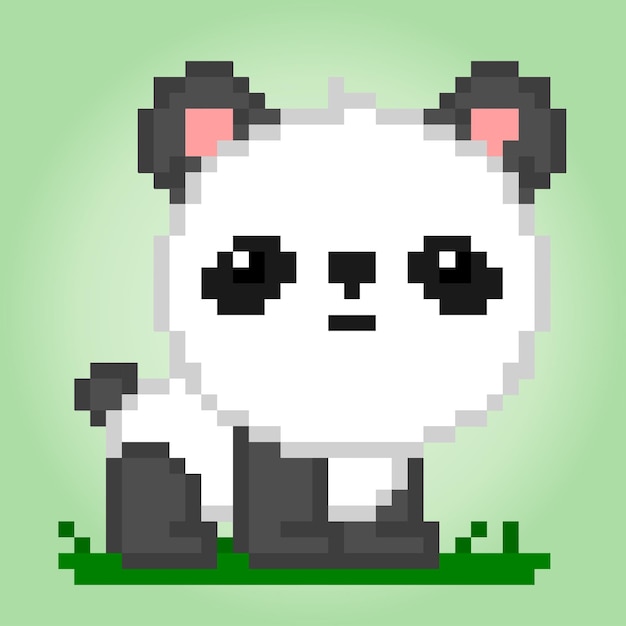 Adorable Pixel Panda Sitting on Grassy Meadow | Jiffy Designs
