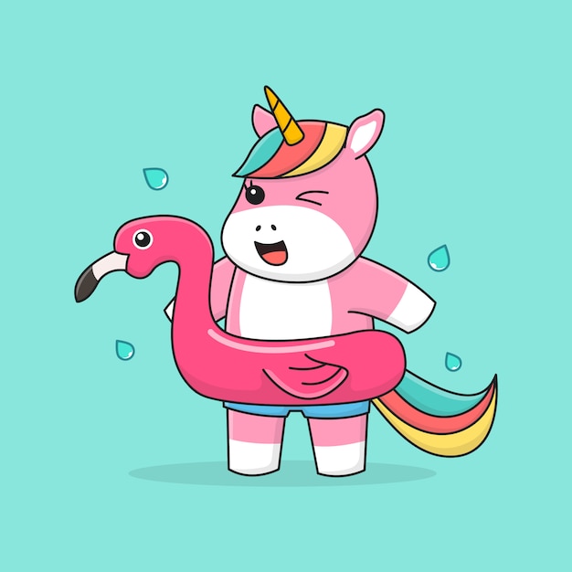Adorable Unicorn Riding Vibrant Flamingo Float | Jiffy Designs