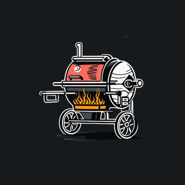 Vibrant Outdoor Grill Icon with Flames | Jiffy Designs