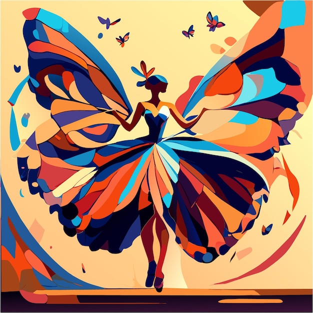 Vibrant Butterfly Dancer in Motion | Jiffy Designs