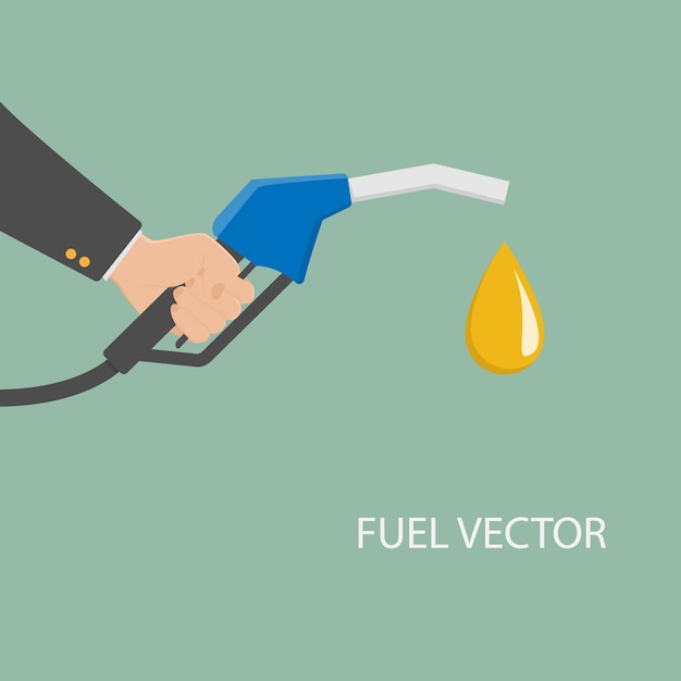 Vibrant Fuel Vector Illustration with Hand Holding Nozzle | Jiffy Designs