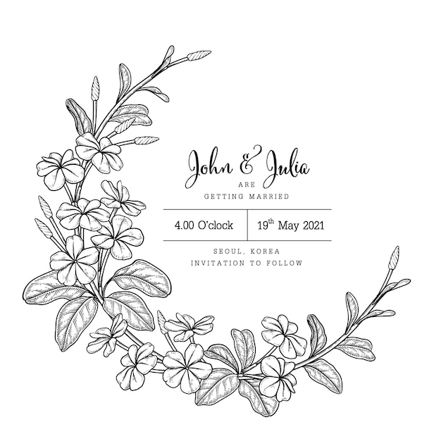 Elegant Floral Wedding Invitation with Handwritten Names | Jiffy Designs