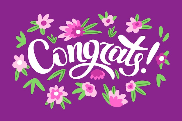 Vibrant Floral Celebration with Congratulatory Lettering | Jiffy Designs