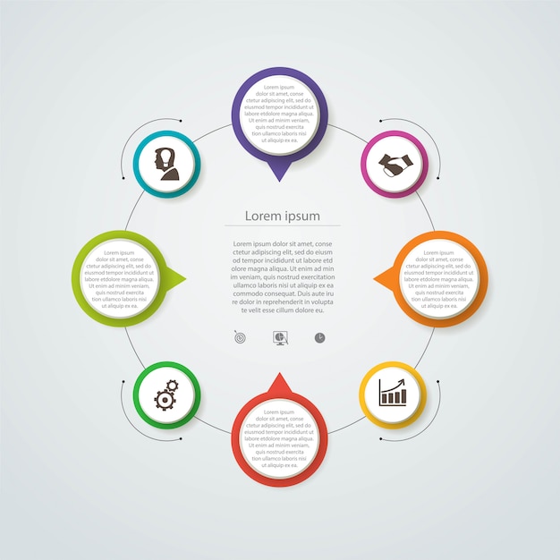Vibrant Infographic with Colorful Circular Elements and Icons | Jiffy ...