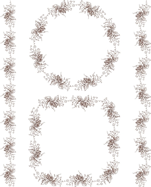Elegant Floral Wreaths and Borders in Neutral Tones | Jiffy Designs