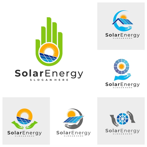 Vibrant Solar Energy Emblem Collection with Versatile Applications ...