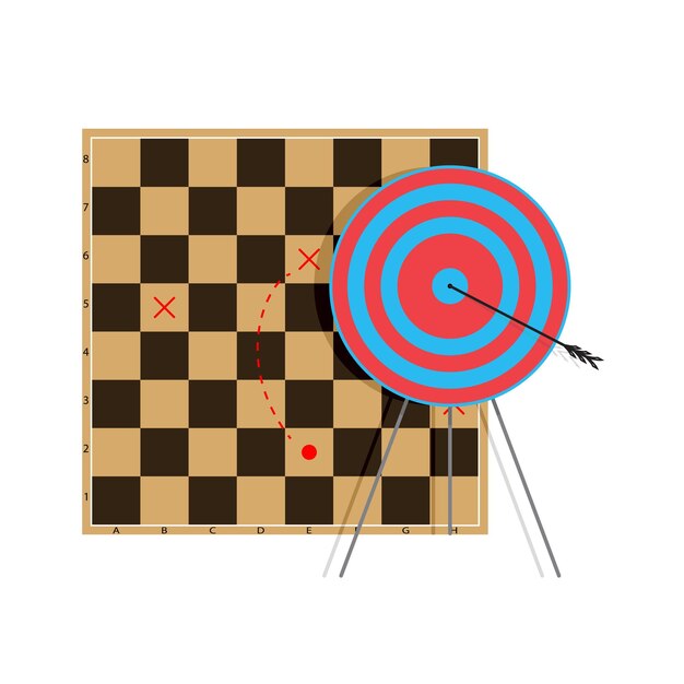 Colorful Target on Vintage Checkerboard Background | Jiffy Designs
