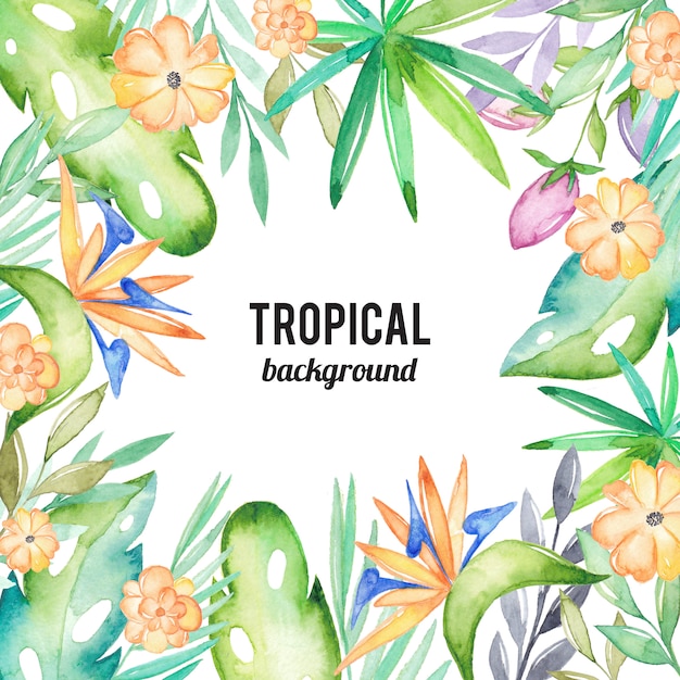 Vibrant Tropical Floral Frame with Lush Foliage | Jiffy Designs