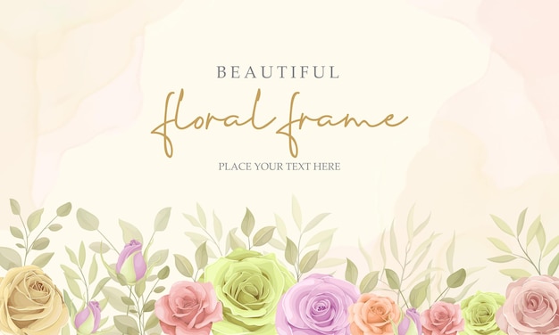 Elegant Floral Frame with Vibrant Blooms and Lush Foliage | Jiffy Designs