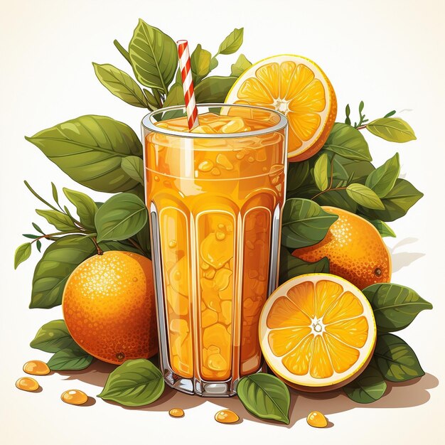 Refreshing Orange Delight with Vibrant Citrus Leaves | Jiffy Designs