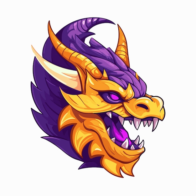 Fierce and Majestic Dragon Head with Vibrant Colors | Jiffy Designs
