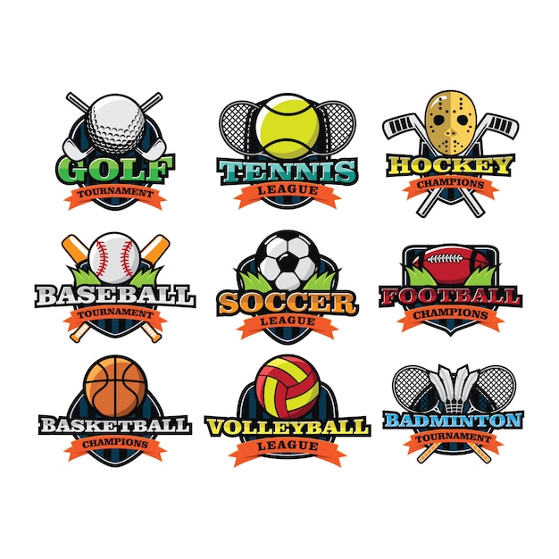 Vibrant Sports Emblems Collection: Golf, Tennis, Hockey to Boxing ...