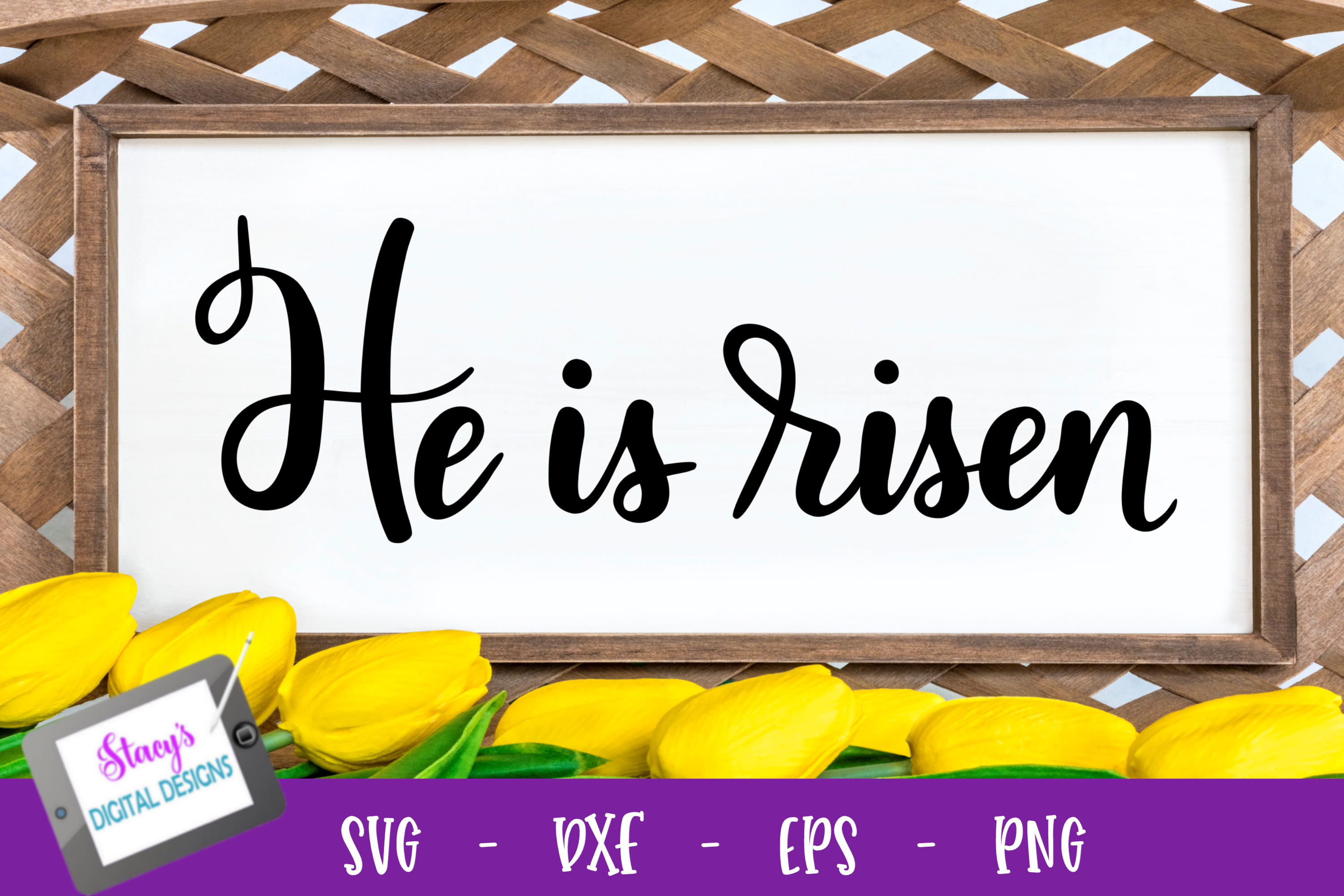 'He Is Risen' | Hand Lettered Religious Easter Design | Jiffy Designs