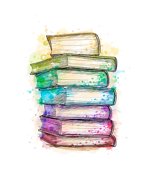 Vibrant Stack of Colorful Watercolor Books | Jiffy Designs