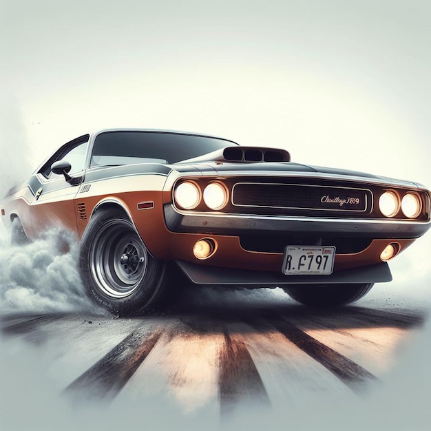 Iconic American Muscle Car Charges Through the Clouds Jiffy Designs
