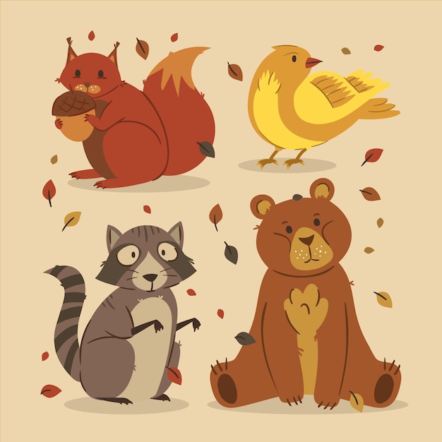 Charming Autumn-Inspired Animal Collection with Vibrant Foliage | Jiffy ...