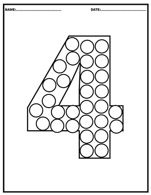 Minimalist Circular Number Four Illustration | Jiffy Designs