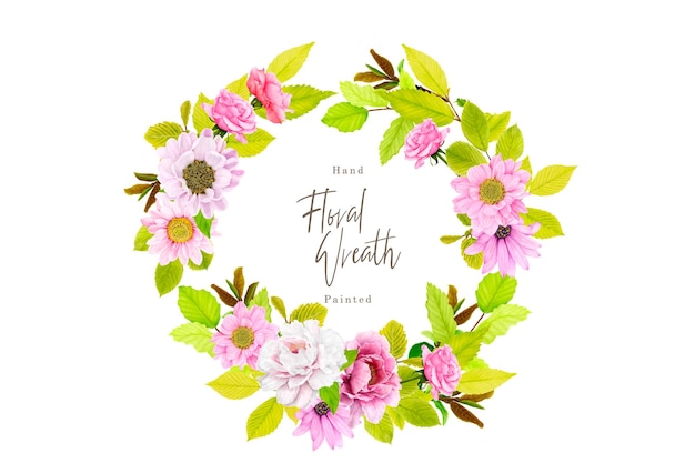 Vibrant Floral Wreath with Handwritten Calligraphic Text | Jiffy Designs