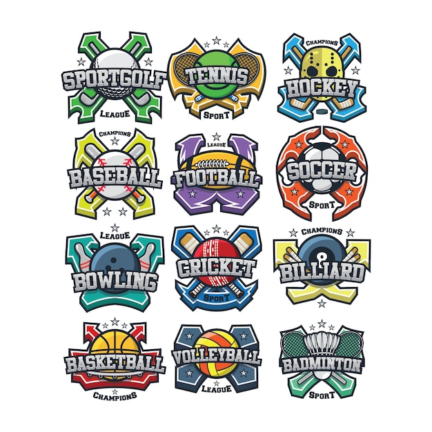 Vibrant Collection of Diverse Sports Emblems and Logos | Jiffy Designs
