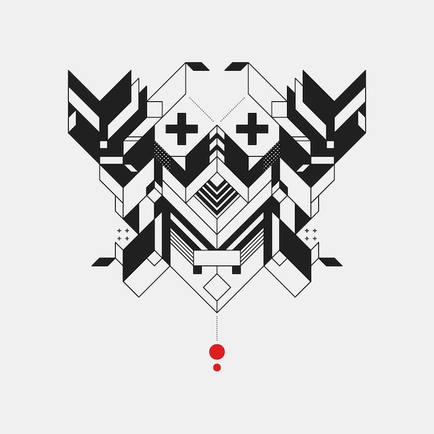 Striking Black and White Geometric Tribal Mask Design | Jiffy Designs