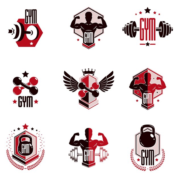 Diverse Collection of Powerful Gym and Fitness Emblems | Jiffy Designs