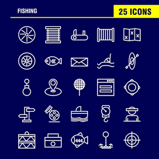 Comprehensive Collection of Fishing Themed Icons and Symbols | Jiffy ...