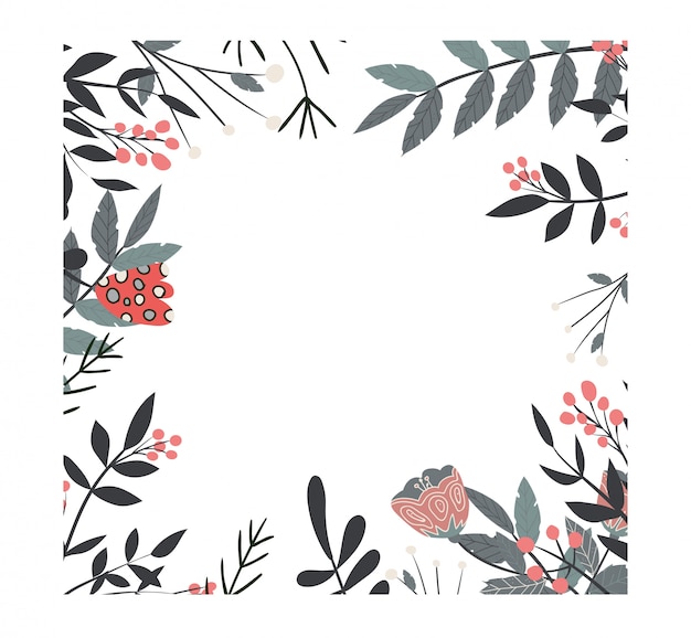 Elegant Botanical Frame with Delicate Floral Accents | Jiffy Designs
