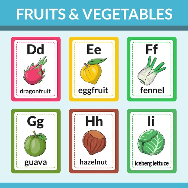 Vibrant Fruit and Vegetable Alphabet Collection for Diverse Uses ...