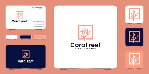 Versatile Coral Reef Branding Collection with Minimalist Designs ...