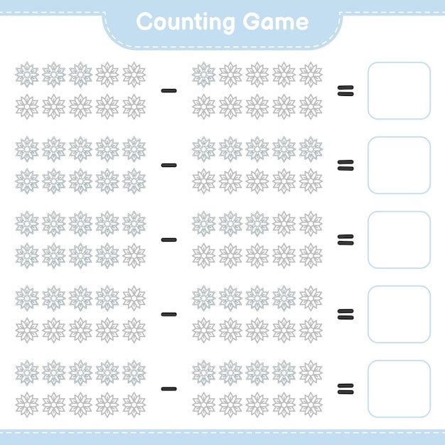 Charming Snowflake Counting Game for Children | Jiffy Designs