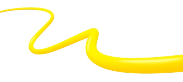 Vibrant Yellow Ribbon Curves Across White Background | Jiffy Designs