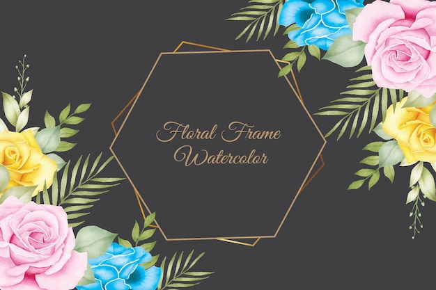 Elegant Floral Frame with Roses, Orchids, and Golden Accents | Jiffy ...
