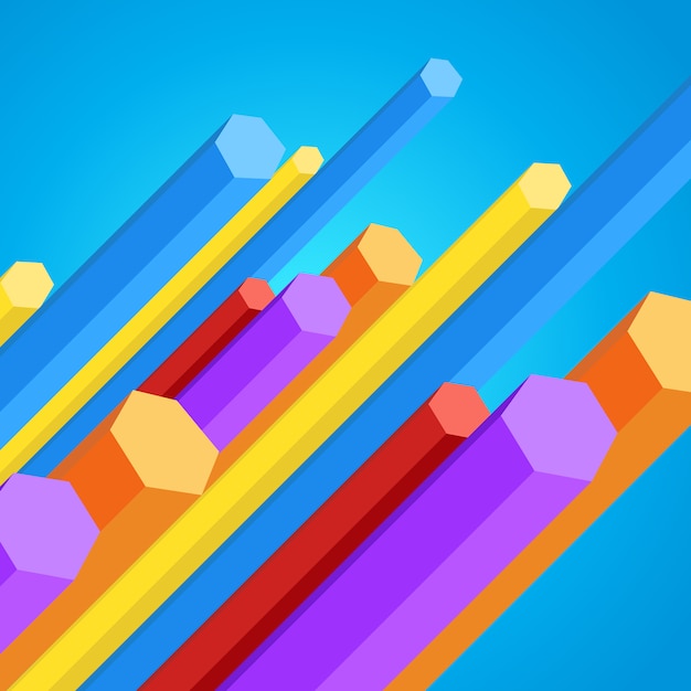 Vibrant Geometric Shapes in Striking Blue and Warm Hues | Jiffy Designs