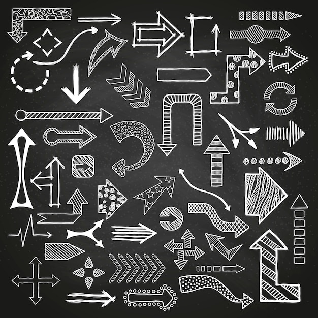 Diverse Directional Arrows in Monochrome Geometric Patterns | Jiffy Designs