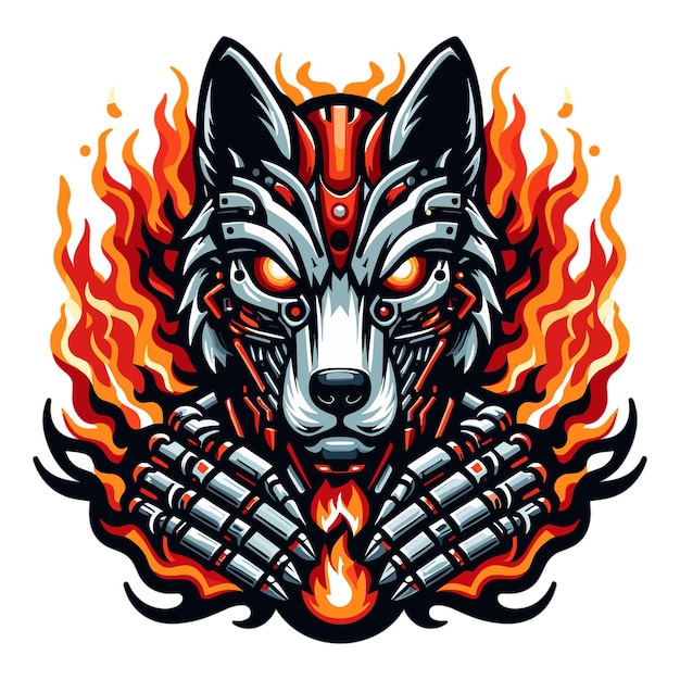 Fierce Fiery Fox Mask with Skeletal Hands | Jiffy Designs