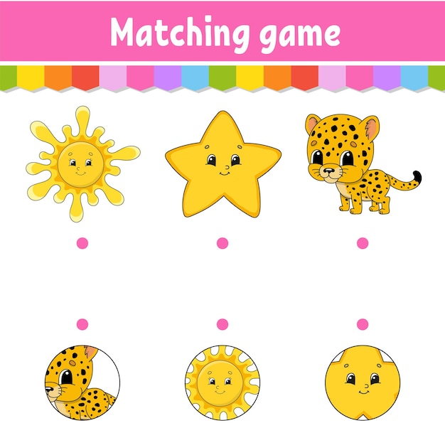 Cheerful Shapes and Creatures in Matching Game | Jiffy Designs