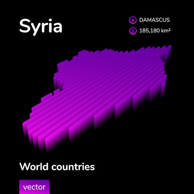 Vibrant Silhouette of Syria on World Map | Jiffy Designs